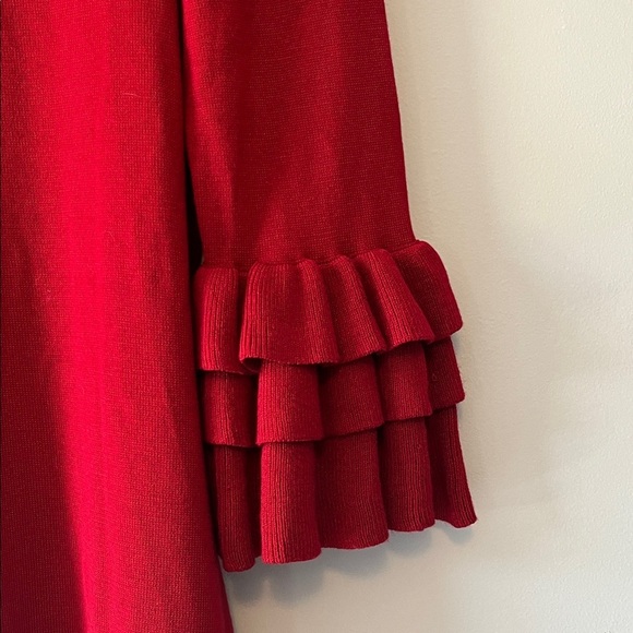 Danny and Nicole Red Ruffle Sleeve Dress Women’s XL - Picture 14 of 15
